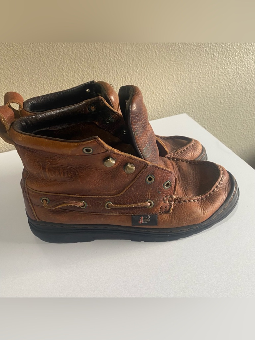 Justin brown Leather boots work size 7 Men